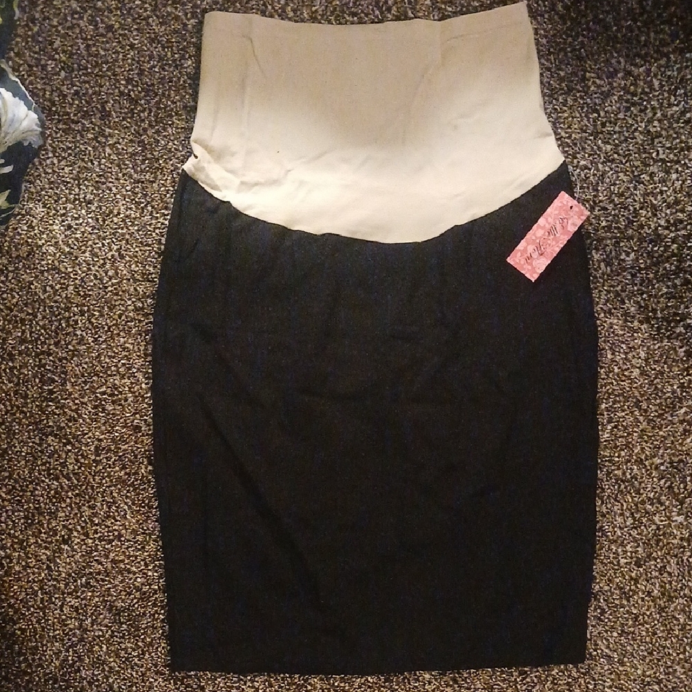 Chic Black and Cream Women's Pencil Skirt